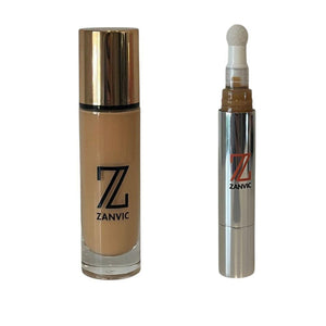 Pack Piel Perfecta Zanvic - Base de Maquillaje Mate Control de Grasa + Corrector Magic Cover Alta Cobertura Ojeras - Zanvic
